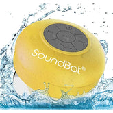 Soundbot SB510 HD Bluetooth, USB, Infrared Shower Speaker, Water Resistant Handsfree Portable Speakerphone with Built-in Mic, 6hrs of Playtime, Control Buttons and Dedicated Suction Cup Yellow