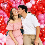 Valentines Day Balloons Garland Arch Kit, Pink Red Valentines Day Party Decorations with XOXO LOVE Boxes for Women Girls Wedding Engagement Anniversary