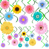 48Pcs Spring Summer Sunflower Hanging Swirl Decorations,Sunflower Baby Shower Decor, Flower Party Decorations For Birthday Autumn Easter Party Classroom Decor