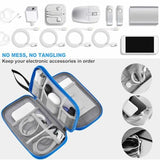 Electronic Accessories Organizer, Travel Cable Carry Pouch Storage Bag For Laptop Attachment Cable, Cord, Charger, Earphone Etc,Black-Blue
