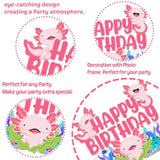Axolotl Birthday Party Supplies- 23Pcs Axolotl Cake Decorations Include 1Cake Topper 6Pcs Artificial Seagrass 16Pcs Axolotl Cake Decorations For Birthday Party/For Baby Shower Parties/Bridal Shower