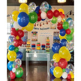 300 Pcs Red Yellow Blue Green Balloons, 12 Inch Red Yellow Blue Green Balloons And Colourful Confetti Balloons For Carnival, Circus Party Décor