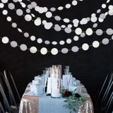 40 Ft Shining White Circle Dots Garland Glitter Bunting Banner for Wedding/Party Decor