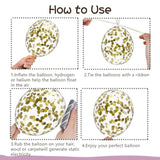 Black And Gold Balloons Arch Garland Kit, 122Pcs Gold And Black Confetti Balloons With 16Ft Tape Strip & Dot Glue For Graduation Birthday New Year Party Decorations