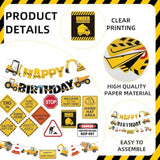 14 Packs Construction Happy Birthday Banner Vehicle Truck Garlands And Truck Cutouts Traffic Road Signs Birthday Party Decorations For Kids Boy Baby Shower Decorations (Construction)