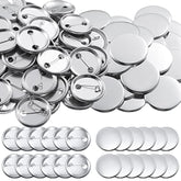 100 Sets Blank Button Making Supplies Round Badge Button Parts Metal B