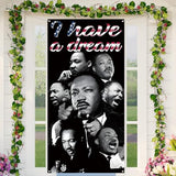 Martin Luther King Jr. Day Door Cover I Have A Dream Photo Backdrop MLK Day Decor African American Peace Love Black History Month Decorations and Supplies for Home-71×35''