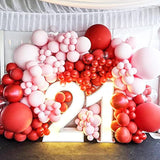 Valentine Day Party Balloons Garland Arch Kit With Pink Red Heart Ball