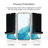 Galaxy S22 Screen Protector Matte Privacy Soft Film 2 Pack And Tempered Glass Camera Lens Protector 1 Pack, Support Fingerprint Unlock Matte Finish Surface Anti Glare 2 Way Anti Spy Privacy Protection For Samsung Galaxy S22 (6.1")
