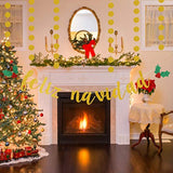 Feliz Navidad Banner Gold Glitter And Gold Glittery Circle Dots Garlan