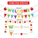 Glitter Welcome Banner And Pennant Banner Colorful Glittery First Day Of School Garland Welcome Back To School Party Fireplace Mantle Decorations Home Classroom Office Photo Booth Props