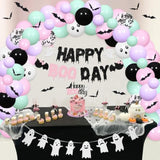 Pastel Halloween Balloon Garland Arch Kit, Happy Boo Day Decorations for Girls Party