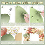 Dusty Pink Balloon Arch Kit: Peach, Green & Gold Party Garland
