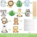 24Pcs Jungle Animals Centerpiece Sticks Safari Animal Table Toppers Fo