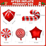 165Pcs Christmas Balloons Garland Arch Kit, Xmas Red White Green Holiday Party Balloon Decorations With Candy Cane Gifts Box Red Star Foil Balloons For Christmas Themed Birthday Party Supplies