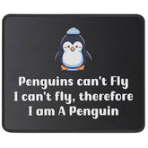 Funny Penguin Computer Mouse Pad - I Can'T Fly Mouse Mat Gaming 9.5 X 7.8 Inch - Cute Animal Lovers Gift For Mom Dad - Gifts For Birthday, Christmas