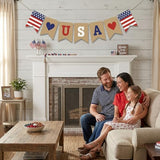 USA Banner Patriotic Garland 4th of July Banner for Memorial Day Decorations Independence Day Decorations 4th of July Party Supplies Patriotic Decorations for the Home Office