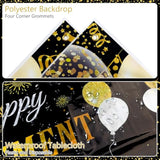Retirement Party Decorations, 109Pcs Black Gold Happy Retirement Decorations For Men Women, The Legend Has Retired Backdrop Sash Banner Tablecloth Pompoms Centerpiece Hanging Swirls Balloons