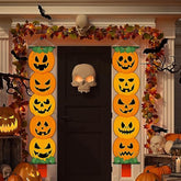 2pcs Halloween Pumpkin Porch Sign Trick or Treat Door Banner Hanging Party Decorations