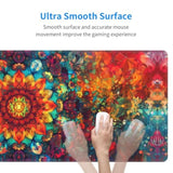 Mandala Mouse Pad 31.5 X 11.8 Inch Big Desk Rubber Base Stitched Edges Keyboard Pad Xxl Mouse Mat For Home Game And Office