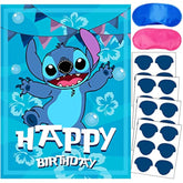 Stitch Party Supplies, Pin The Nose On Stitch, Stitch Party Games For Boys Girls, Large Poster 24Pcs Stickers For Stitch Birthday Party Decorations