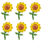 33" Sunflower Foil Balloons – 6 Pcs for Summer, Luau & Party Decorations