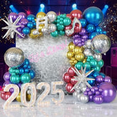 Metallic Balloon Garland Kit Disco Ball Colorful 80S 90S Retro Dance Party Chrome Decor 131Pcs In Silver, Green, Blue, Gold, Purple?Red For Bachelorette Sing Boogie Karaoke Nye Decoracion