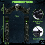 3 Pcs Halloween Cemetery Archway Halloween Skull Cemetery Hanging Banners Gothic Outdoor Banners Sign Banner Spooky Pillar Sign Decorations For Outdoor Party Supplies