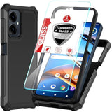 3-in-1 Case for Cricket Icon 2026/AT&T Propel 3 5G with Screen Protector, Full Body Protection, Hard PC Bumper & Silicone Back Military Grade Cover (Black)