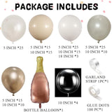 165pcs Champagne Gold Balloon Arch Kit for Birthday, Wedding, and Events