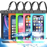 Multicolor Waterproof Phone Pouches, 5 Pack, IP68 Protection, Beach Cruise for iPhone and Samsung, Lanyard Included, Various Colors