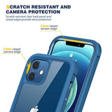 Designed For Iphone 12/12 Pro Case, Full Body Rugged With Built-In Touch Sensitive Anti-Scratch Screen Protector, Soft Tpu Bumper Case For Iphone 12/12 Pro 6.1" (Blue)
