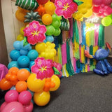 4 Pcs Hot Pink Hibiscus Foil Balloons – 23.6" for Luau & Aloha Party