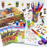 72 Pcs Horse Party Favors Coloring Book Bulk, Farmhouse Pony Birthday Supplies, Western Cowboy Party Games Goodie Bag Fillers Diy Craft Kit?Horse Cowboy Pinatas Reward