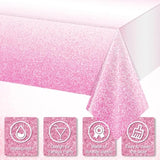 3 Pack Ombre Pink Disposable Tablecloths, 54x108" for Parties & Events