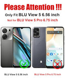 For Blu View 5 Phone Case With Tempered Glass Screen Protector,Dual Layer Heavy Duty Shockproof Protection Phone Case Cover For Blu View 5 (Dark Green)