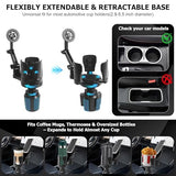 Car Cup Holder Expander with Magnetic Phone Mount - Adjustable Insert Fits 2.68-4.33" Holders, 360° Adjustable Neck & Strong N52 Magnets for iPhone