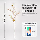 Artificial Flowers,3Pcs 39.3" Silk Flowers Cherry Blossom Stems For Vase Filler,Faux Branches Fake Flowers Artificial Plants & Flowers For Home Decoration