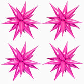 50 Pcs Hot Pink Foil Cone Star Balloons Big 26 Inch Pink Explosion Star Mylar Balloons 12 Point 3D Starburst Star Balloons For Party Supplies Christmas Birthday Wedding Decorations Party Supplies