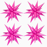 50 Pcs Hot Pink Foil Cone Star Balloons Big 26 Inch Pink Explosion Star Mylar Balloons 12 Point 3D Starburst Star Balloons For Party Supplies Christmas Birthday Wedding Decorations Party Supplies
