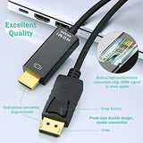 4K Displayport To Hdmi Cable Adapter 6Ft, High Speed (1440P 60Hz, 1080P 120Hz)