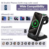 3 In 1 Wireless Charging Station: 10000Mah Removable Power Bank Charger Stand For Iphone/Apple Watch/Airpods - Portable Magnetic Battery Pack For 16 15 14 13 12 Series