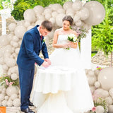 114Pcs White Sand Balloons Different Sizes Pack, 18 12 10 5 Inches Cream Beige Sand White Latex Balloon Garland Arch For Birthday Graduation Anniversary Boho Wedding Baby Shower Decoration