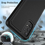 For Galaxy A32-5G Phone Case: Samsung Galaxy A32 5G Dual Layer Protective Heavy Duty Cover Shockproof Rugged With Non Slip Textured Back - Military Protection Bumper Tough 6.5Inch (Black)