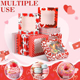 30 Pcs Valentine'S Day Treat Boxes With Window 9 X 9 X 2.5 Inch Valentine Cookies Boxes Candy Bakery Container For Valentine Favors Weddings Candy Sweet Crafts Party Favor Supplies