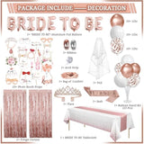 Rose Gold Bridal Shower Decoration Kit: Bachelorette Party Supplies for 25 Guests