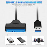 Usb 3.0 To Sata Adapter Cable For 2.5" Ssd Hdd Drives, Super Fast Data Transfe