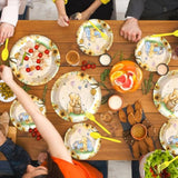 142Pcs Classic Bear Baby Shower Decorations Baby Shower Party Tableware With Plates, Napkin, Forks, Cups Banner And Tablecloth For Birthday Party Supplies Set Serves 20 Guests (Yellow)