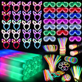 260 Pcs Glow In The Dark Party Supplies, New Year Party Favors - 20 Foam Glow Sticks, Led Glasses, Bunny Ear Headbands And 200 Glow Sticks For Kids Or Adults