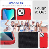 For Iphone 13/Iphone 14 Case(6.1'') With Glass Screen Protector,Heavy Duty Drop Protection Full Body Rugged Shockproof/Dust Proof Military Protective Tough Durable 13/14 6.1''_3, Red Protector